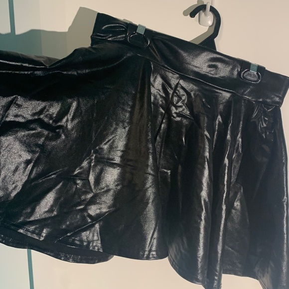 Black Faux Leather Skirt - Picture 3 of 3